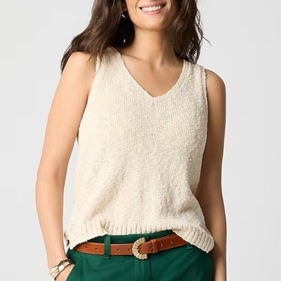 J. Crew Factory Sweaters - NEW J Crew V-neck Beach Sweater-tank Ivory Medium
